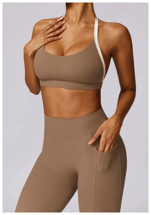 Aura Brown Halter Bra