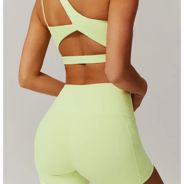 Apex One Shoulder Lime Bra