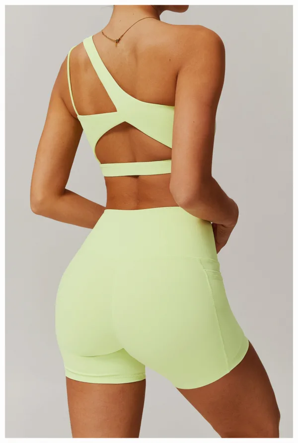 Apex One Shoulder Lime Bra