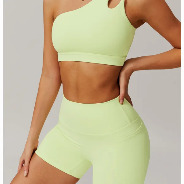 Apex One Shoulder Lime Shorts