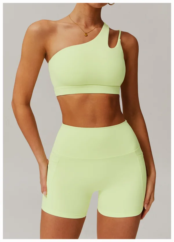 Apex One Shoulder Lime Bra - Image 4