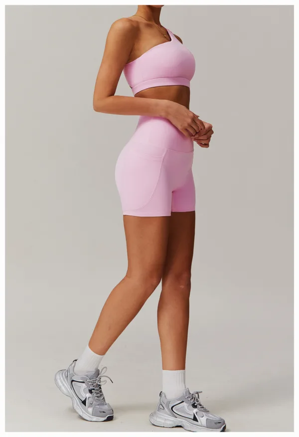 Apex One Shoulder Pink Shorts - Image 2