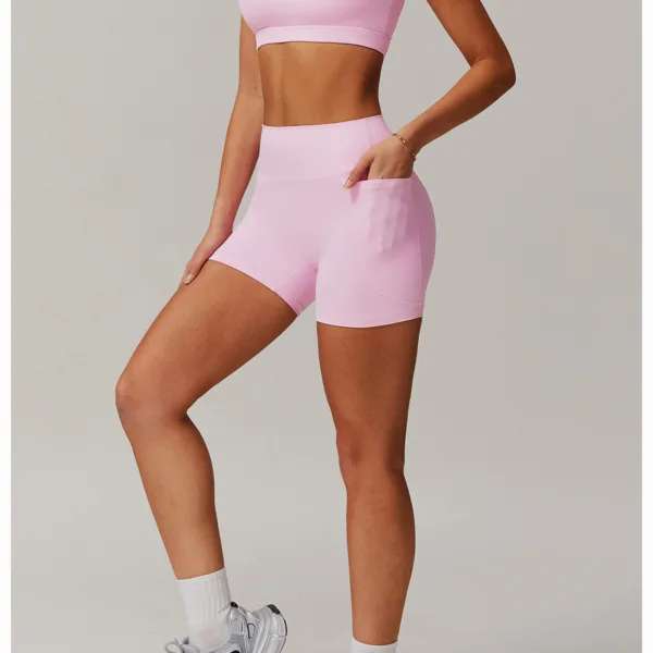 Apex One Shoulder Pink Shorts