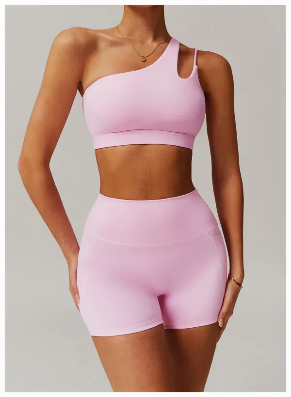 Apex One Shoulder Pink Shorts - Image 3