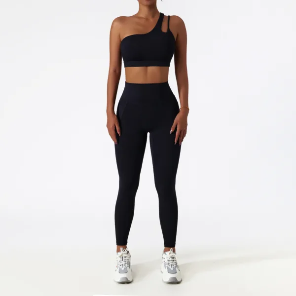 Apex One Shoulder Black Bra