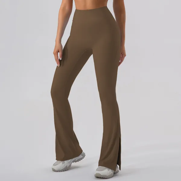 Soft Motion Light Brown Flare Trousers