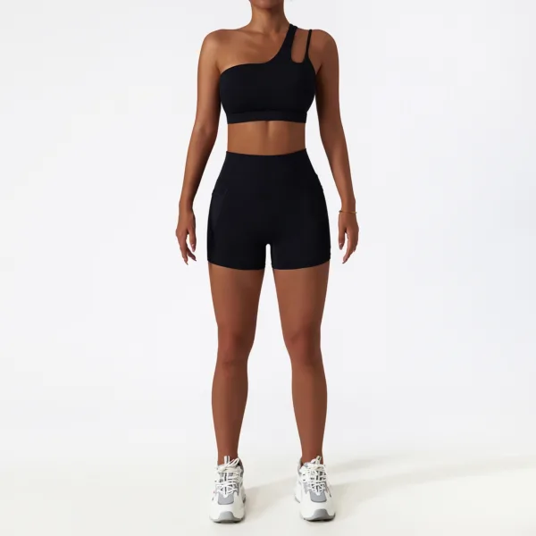 Apex One Shoulder Black Shorts