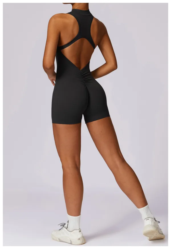 Luxe Open Back Black Playsuit - Image 2