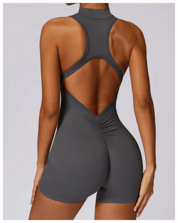Luxe Open Back Grey Playsuit - Image 2
