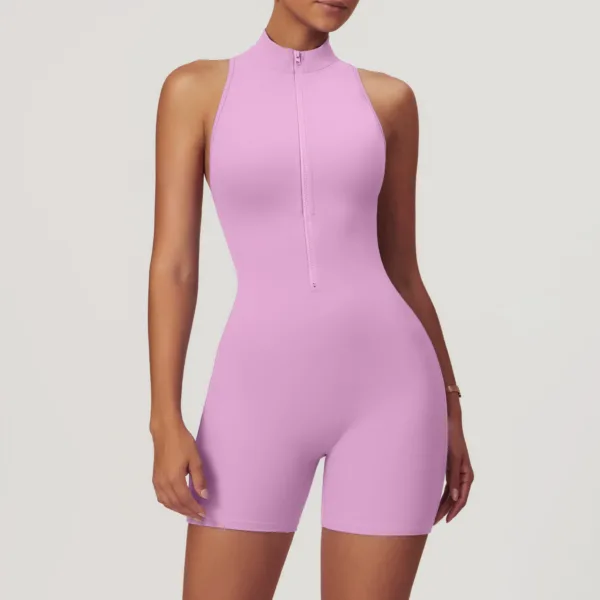 Luxe Open Back Pink Playsuit