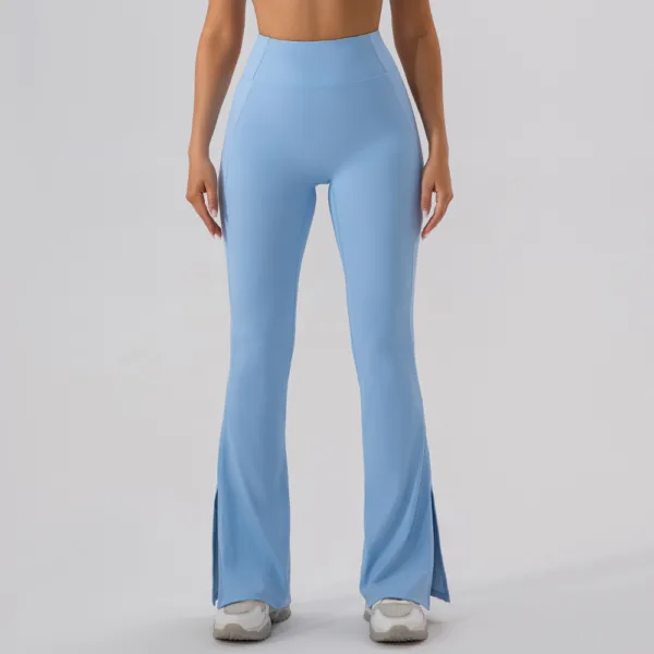 Soft Motion Sky Blue Flare Trousers - Image 2