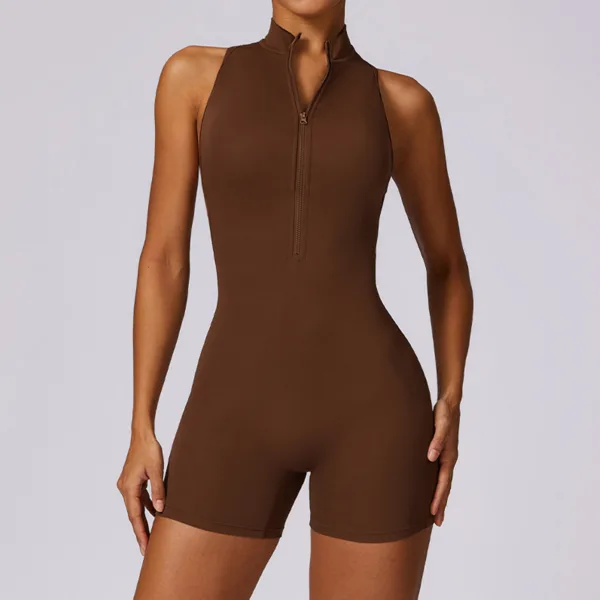 Luxe Open Back Brown Playsuit