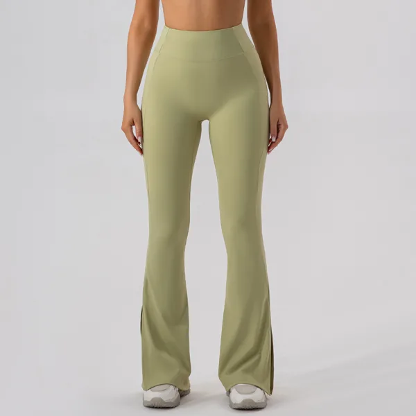 Soft Motion Pistachio Flare Trousers - Image 2