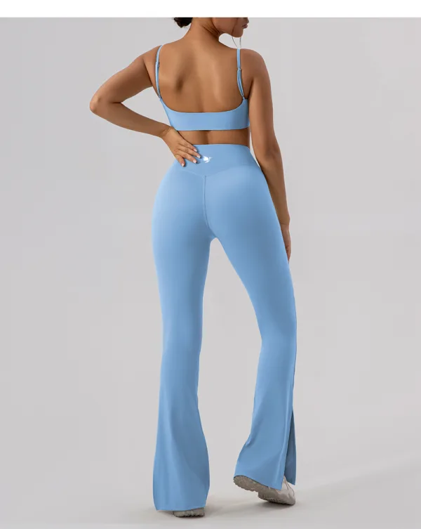 Soft Motion Sky Blue Flare Trousers - Image 3