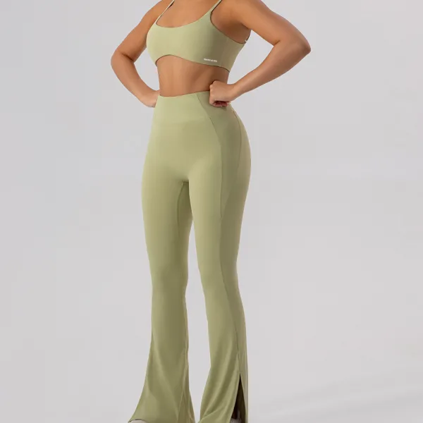 Soft Motion Pistachio Flare Trousers