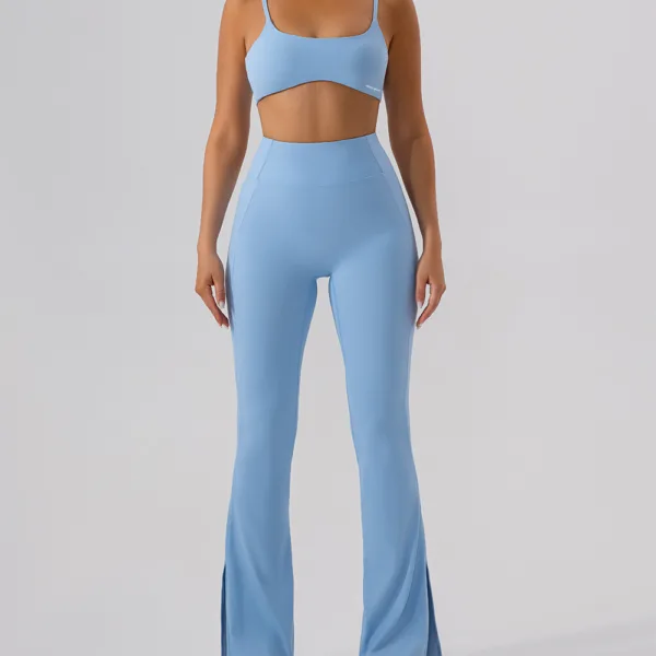 Soft Motion Sky Blue Flare Trousers