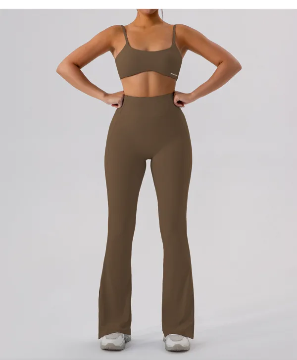 Soft Motion Light Brown Flare Trousers - Image 2