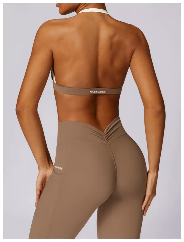 Aura Brown Halter Bra - Image 2
