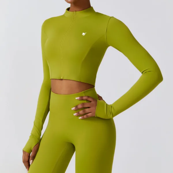 Aviate Green Crop Jacket